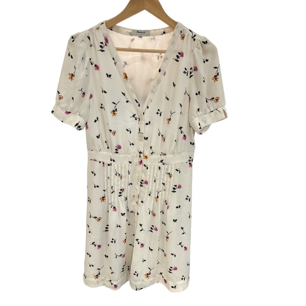 Madewell Women's Floral Button-Front Short Sleeve Dress Size 6 Cottagecore